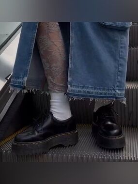 Dr. Martens 8053 Black Platform Oxford Shoes - Chunky Lace-Up Style